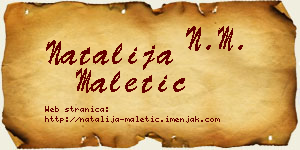 Natalija Maletić vizit kartica